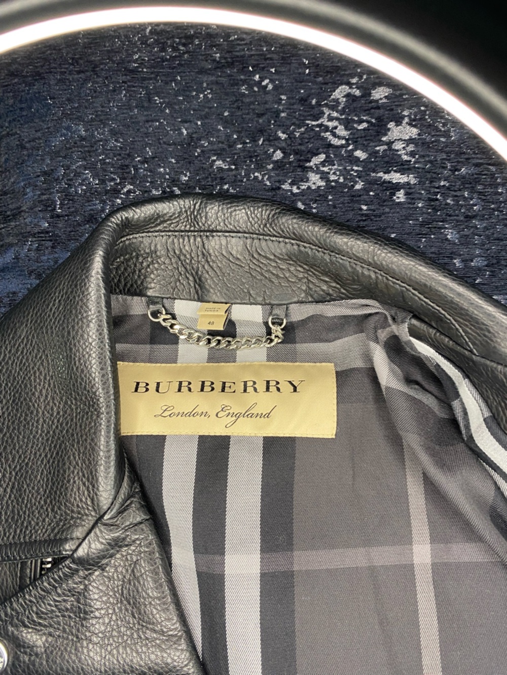 Burberry Black Leather Moto Bomber Jacket - Men's - Picture 4 of 6